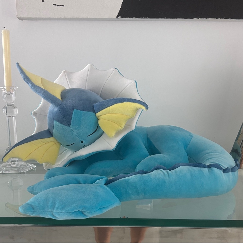 24 Inch Pokemon Vaporeon Plush - Blue & Yellow